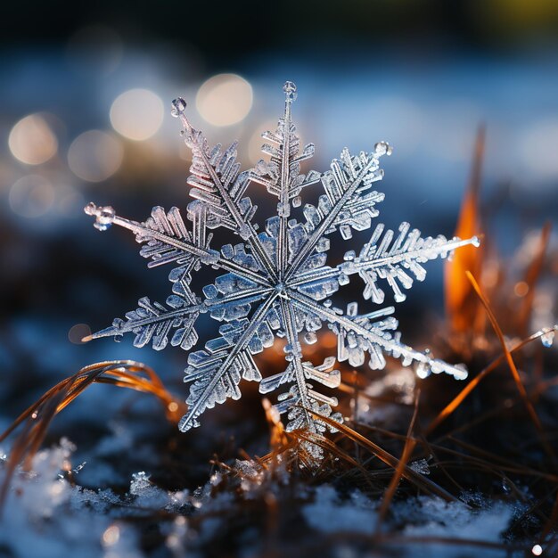 Floco de neve no belo tempo gerado pela IA