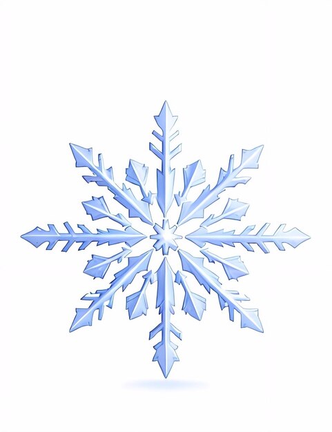 Floco de nieve sobre un fondo blanco claro con brillo y brillo dejando espacio para inscripciones y texto