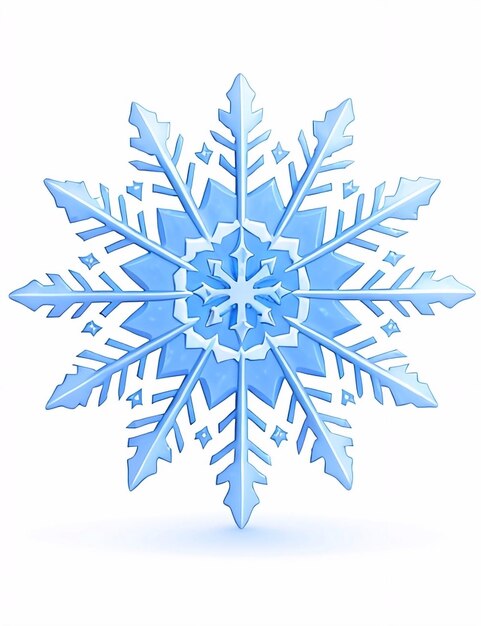 Floco de nieve sobre un fondo blanco claro con brillo y brillo dejando espacio para inscripciones y texto