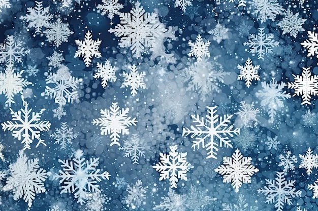 Flocos de neve caindo Fundo de Natal textura congelada