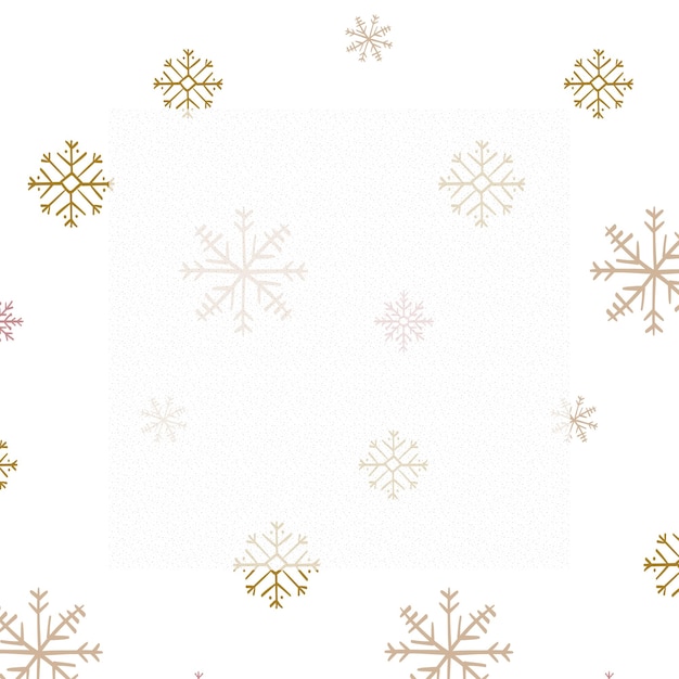 Flocos de neve de inverno fundo png padrão de rabiscos de Natal em ouro