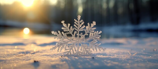 Flocos de nieve en invierno