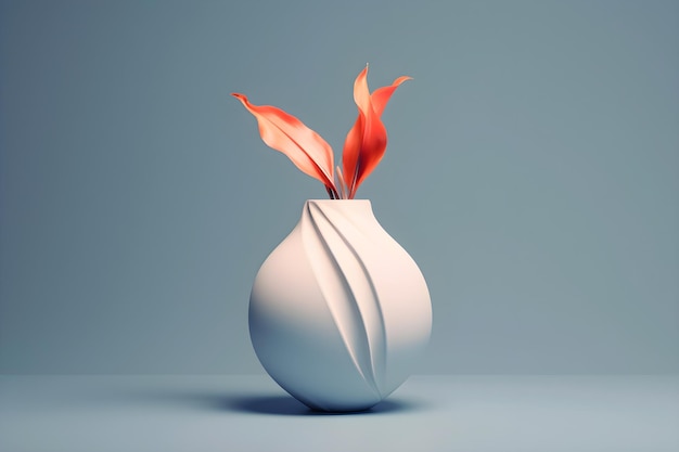 Flor abstracta minimalista en florero