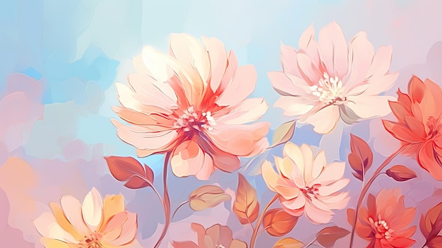 Flor abstracta pintura estética pastel fondo dibujo flor decoración