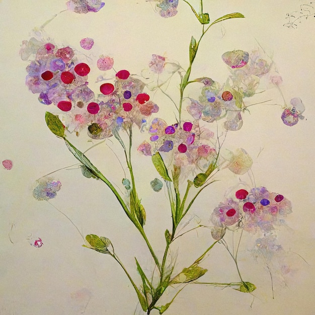 Flor abstrata florescendo desenho de cor de água pintada fundo da natureza pequenas macro flores pétalas