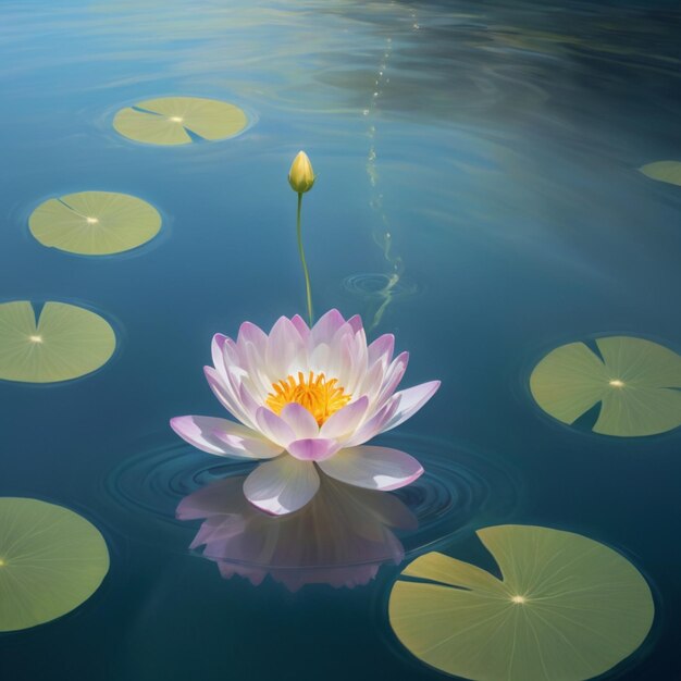 flor en el agua