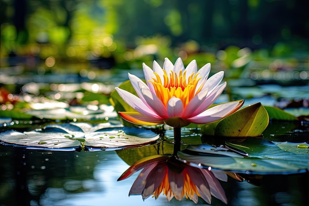 Foto una flor en el agua