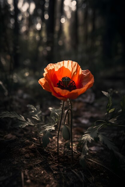 Flor de amapola en estado salvaje Fotografía cautivadora de una hermosa y rara flor