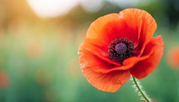 flor de amapola roja en un fondo solemne que simboliza el Día de la Memoria, el Día del Armisticio y el Día de Anzac