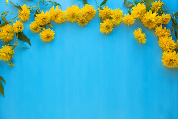 flor amarela em azul