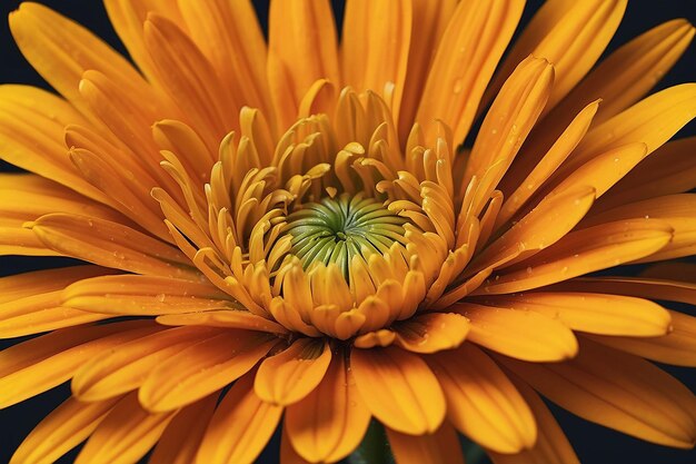 una flor amarilla con un centro verde y un centro verde