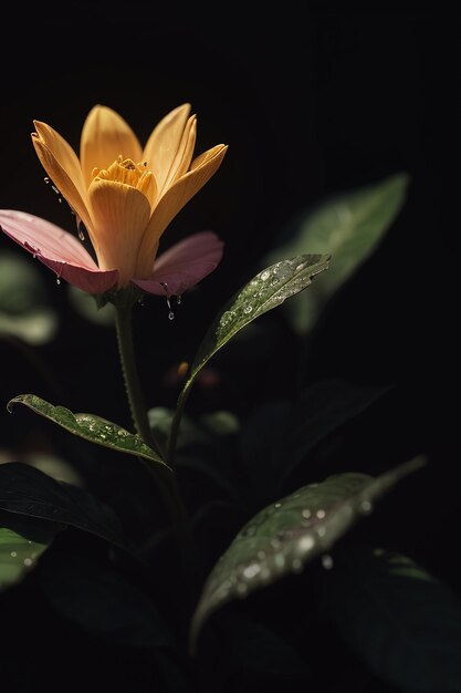 Una flor amarilla en el jardín