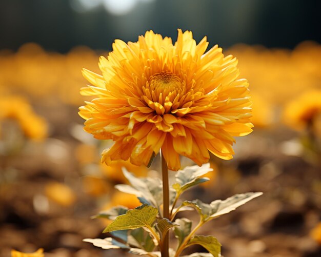 una flor amarilla en medio de un campo