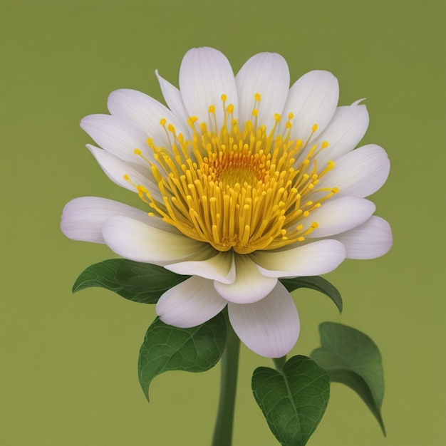 Una flor amarilla sobre un fondo verde