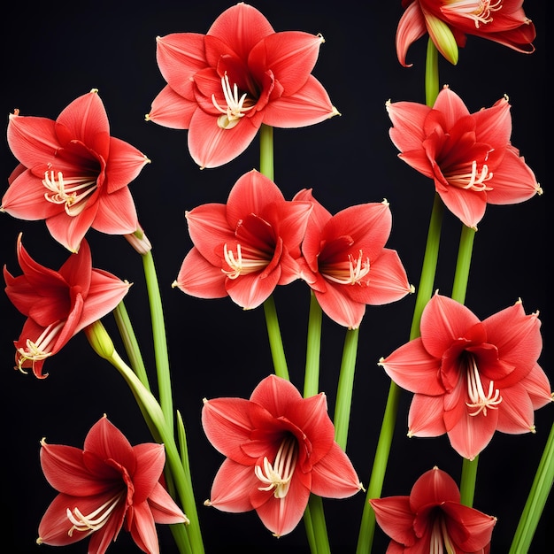 flor de amaryllis un fondo oscuro ai generativo