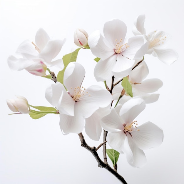 Flor de árbol de algodón de seda con fondo blanco alto