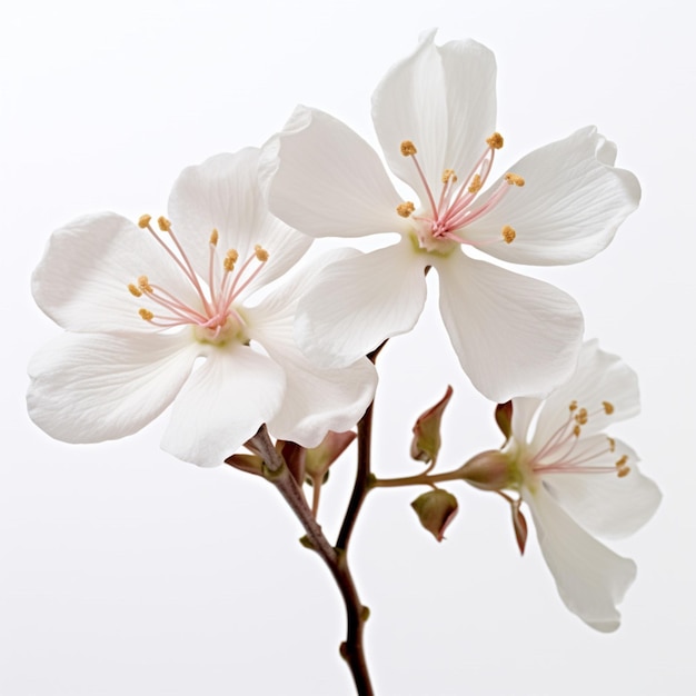 Flor de árbol de algodón de seda con fondo blanco alto