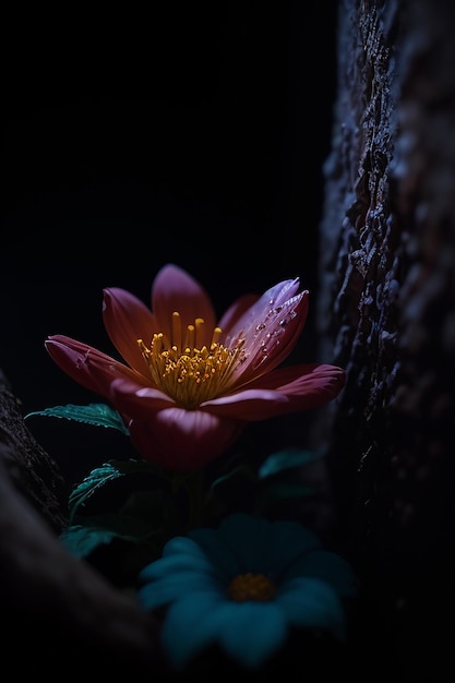 Una flor en un árbol