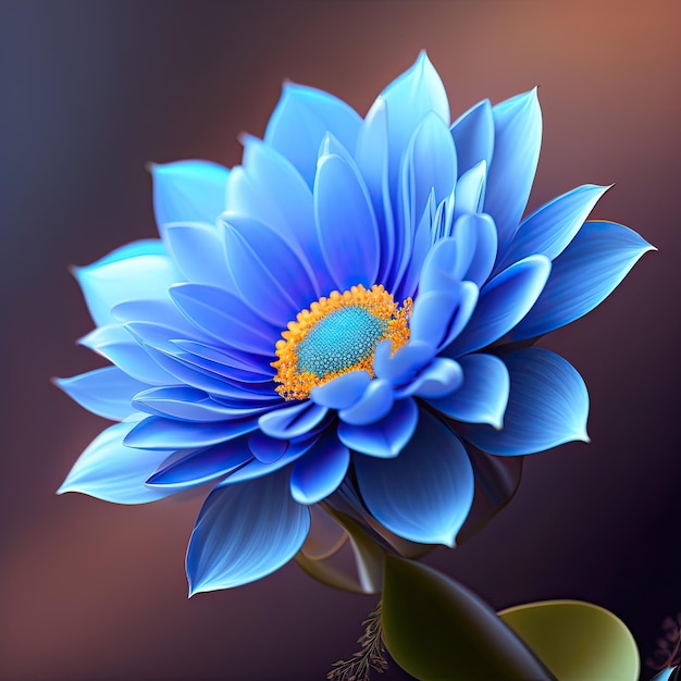 Flor azul abstrata