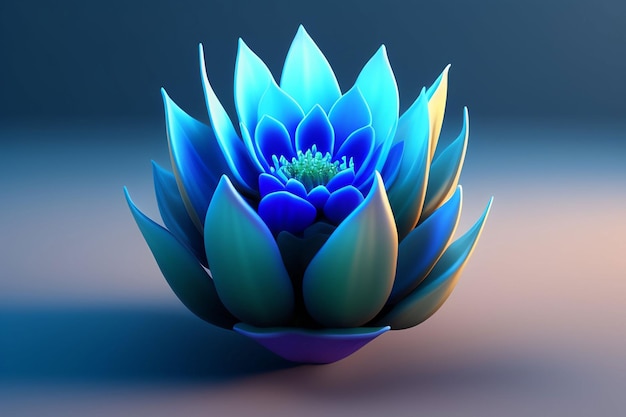 Una flor azul con un fondo azul.