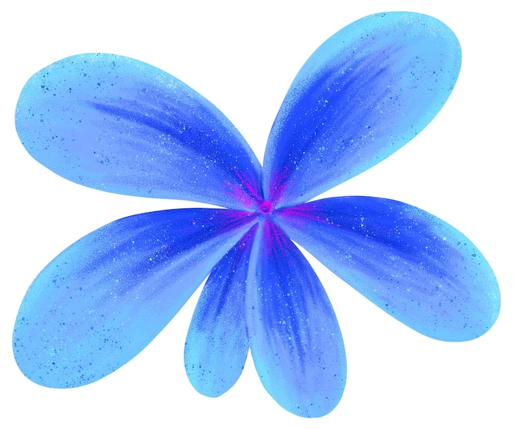 Foto flor azul gradiente adesivo png ilustração botânica fundo transparente