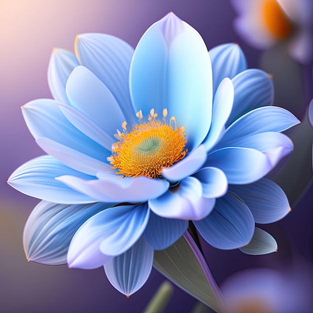 Flor azul macia abstrata