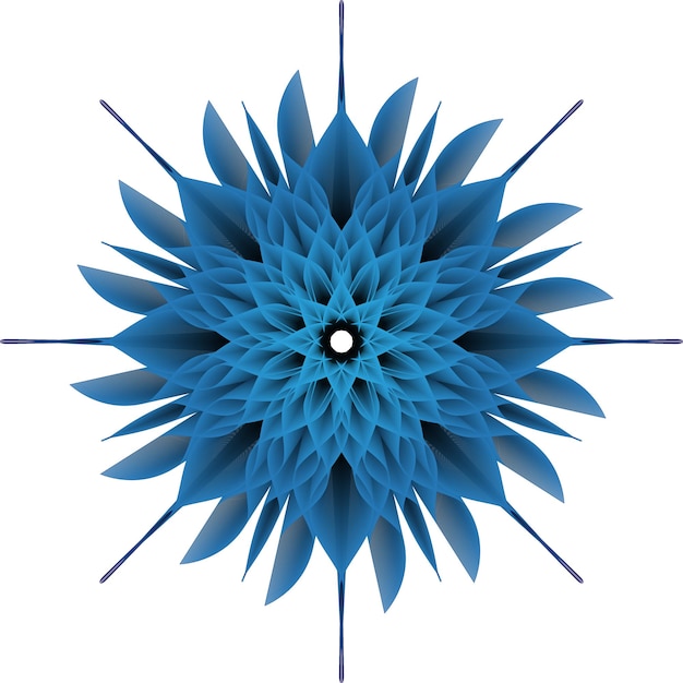 Flor azul por mandala de diseño
