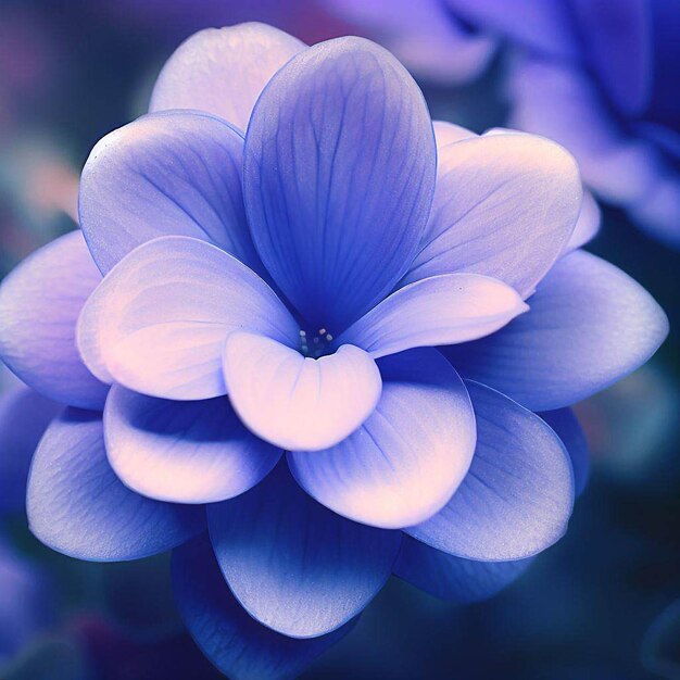 Flor azul en un mundo morado