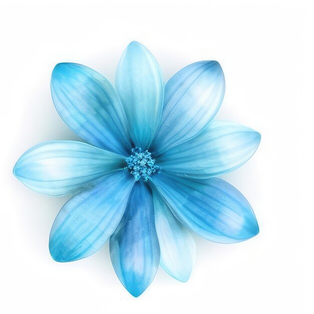 Foto una flor azul con los pétalos azules de los pétales