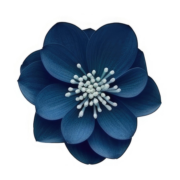 Una flor azul con puntos blancos en ella