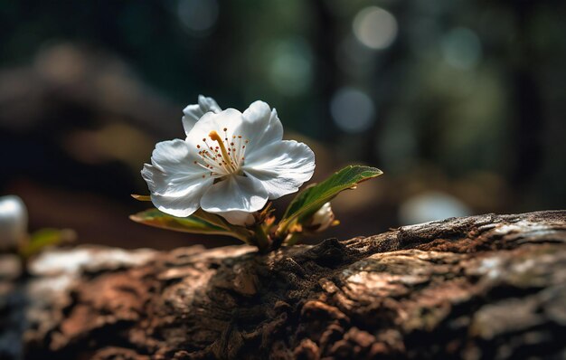 una flor blanca se abre de la rama