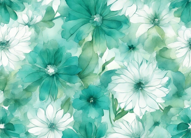 Foto una flor blanca de color verde turquesa