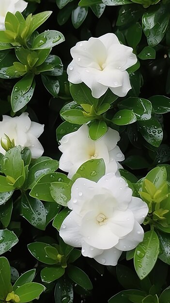 una flor blanca con gotas de agua en ella