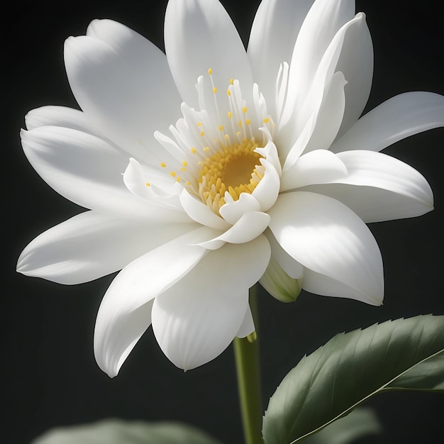 Una flor blanca con manchas amarillas