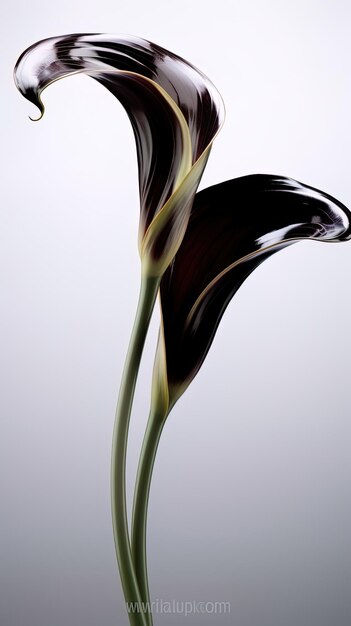 una flor blanca y negra con el dorso