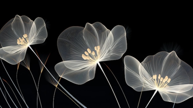 Una flor blanca con tallos largos y delgados