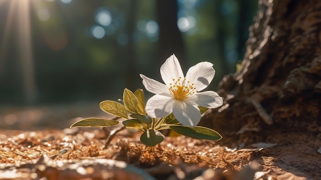 una flor en el bosque