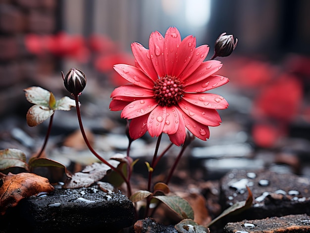 flor en la calle