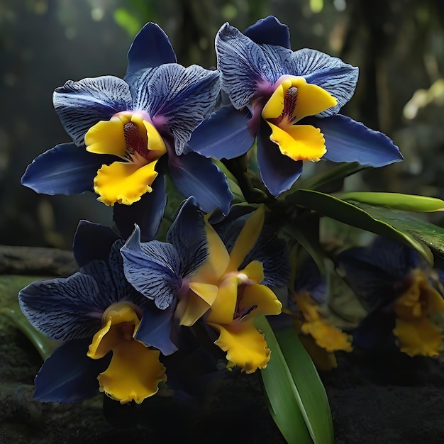 La flor de Cattleya amazonica AI amarilla