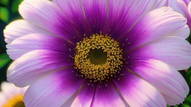 Una flor con un centro amarillo.