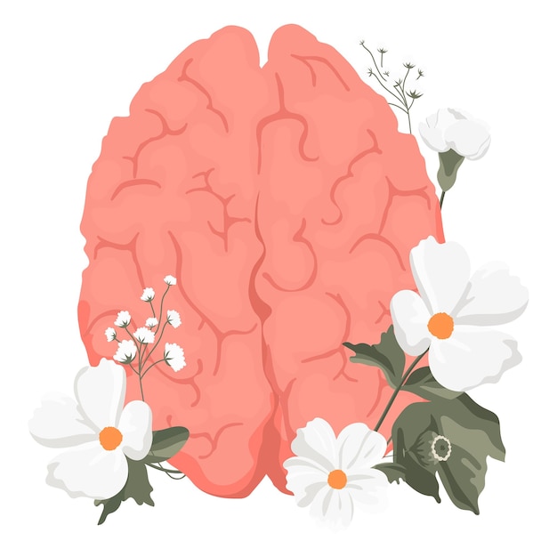 La flor del cerebro pegatina png de fondo transparente