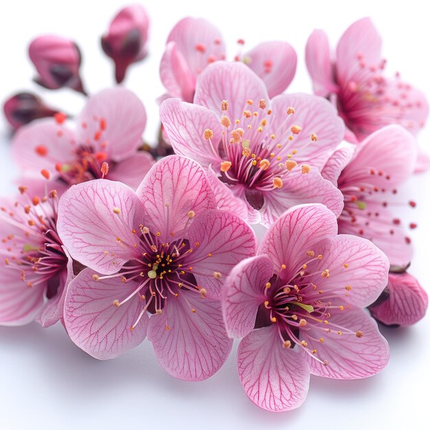 La flor del cerezo aislada sobre un fondo blanco