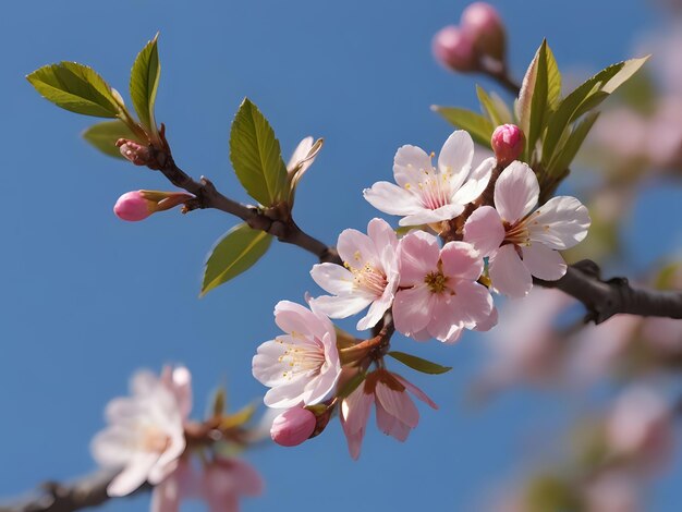 La flor del cerezo en el fondo de la primavera