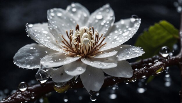 Foto flor de cerezo real belleza de primer plano de la flor de neroli del árbol de naranja amargo planta de cítricos blo