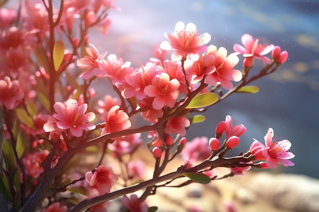 flor de cerezo rosa con cielo