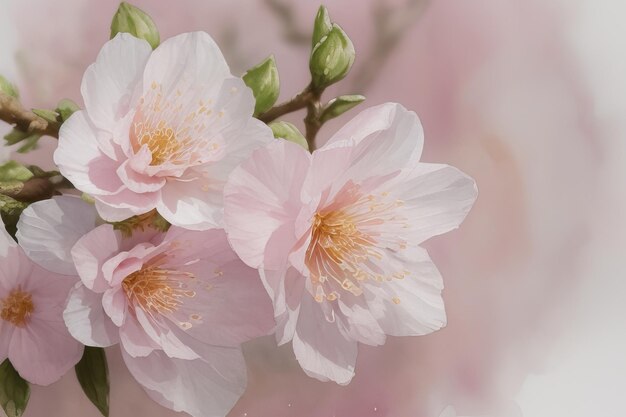 Foto flor de cerezo rosado en primavera creado con software de ia generativa