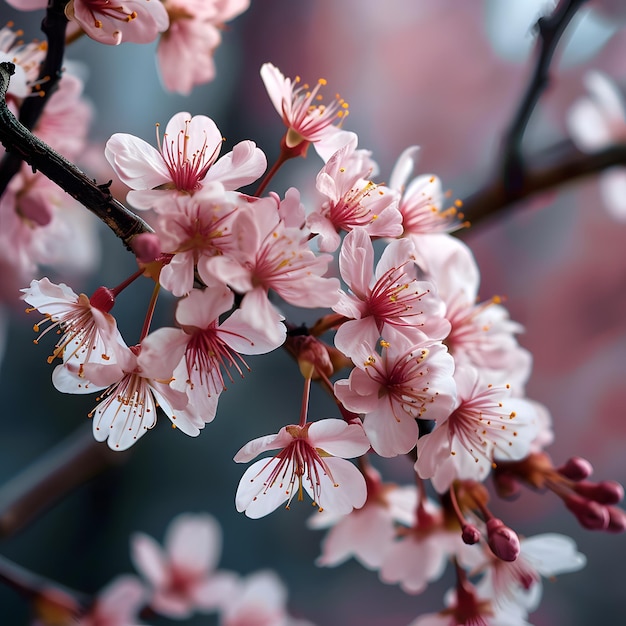 la flor de cerezo sakura en la primavera hermoso fondo de la naturaleza de cerca