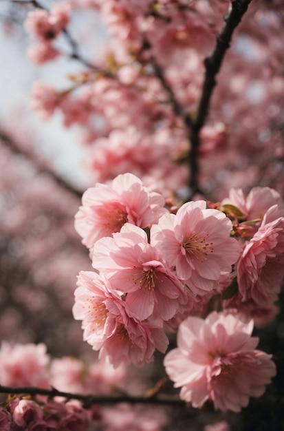 La flor de los cerezos rosados en la naturaleza