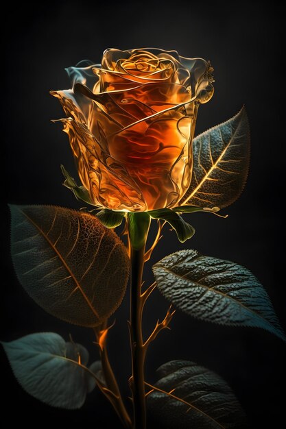 Una flor con un chorrito de líquido