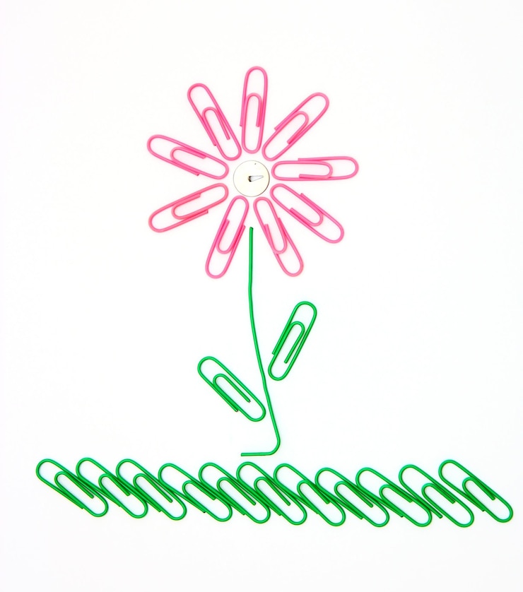 Foto flor de clips de papel